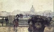 Lungren, Fernand Harvey Paris Street Scene painting